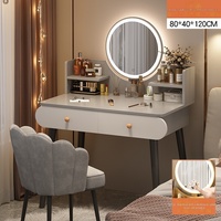Coiffeuse avec structure en bois massif, style moderne pour chambre à coucher, nouveau style simple 2026, luxe léger, sensation haut de gamme, chambre principale