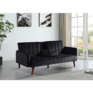 JS Modern Tufted Folded <span class=keywords><strong>Click</strong></span> <span class=keywords><strong>Clack</strong></span> para muebles de sala de estar Tela Patas de madera Mesa desplegable Sofá <span class=keywords><strong>cama</strong></span> - Product Image 2