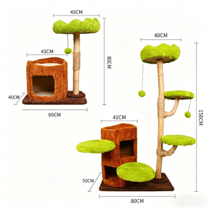 OEM al por mayor, marca privada, multinivel, <span class=keywords><strong>de</strong></span> madera maciza, tipo casa <span class=keywords><strong>de</strong></span> árbol, estructura <span class=keywords><strong>de</strong></span> escalada para gatos, rascador para gatos, torre para gatos - Product Image 4