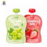 Pochette à bec verseur pour gelée de fruits 130g |   Pochette alimentaire flexible personnalisée pour boisson gélifiée et yaourt