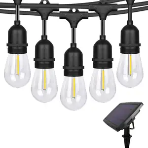 Lâmpadas led edison 15m, eco friendly, 48ft, s14, para áreas externas, iluminação para férias, jardim, lâmpadas