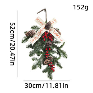 Árbol de Navidad Artificial Colgante con Luces y Bayas, Adornos de Piñas para Uso en Interiores y Exteriores Durante las Fiestas - Product Image 4