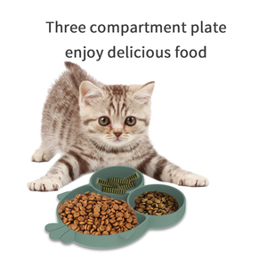 Comedero Lento Portátil y Duradero para Mascotas, de Silicona Ecológica Libre de BPA, Diseño Moderno con Plato Dividido y Succión - Product Image 1
