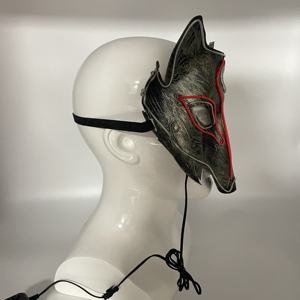 बहुत बढ़िया डिजाइन हेलोवीन वुल्फ मुखौटा सोने भेड़िया सिर प्रकाश का नेतृत्व किया अप मुखौटा जानवर कॉस्टयूम हेलोवीन Cosplay मास्क चेहरे को कवर - Product Image 6