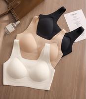 Femmes beau dos sans trace fond de teint sous-vêtements confortable respirant semi-fixe tasse soutien-gorge push-up nu sentiment tricoté