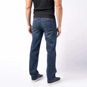 Fabricant de denim sur mesure Nouveau style Nouveaux <span class=keywords><strong>jeans</strong></span> Pantalons décontractés slim droits Pantalons longs Bleu foncé Hommes Pantalons en denim de coton - Product Image 3