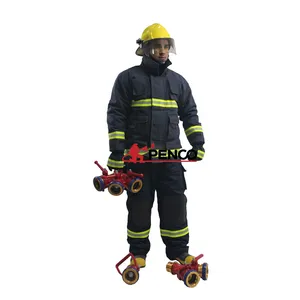 Keamanan 4 Lapis Aramid Biru Tua Pemadam Kebakaran Cocok untuk Seragam Pemadam Kebakaran