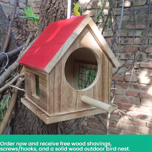 Casa para Pájaros de Madera de Paulownia Natural, Resistente a la Lluvia, Caja de Anidación para Aves Silvestres, Resistente a la Putrefacción, Cabina de Cría Ligera, Decoración Colgante - Product Image 5