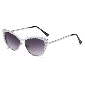 <b>Sunglasses</b> Pearl Cat Eye Frame Gold Black Women UV400 PC Lens Type 3 Sunshades - Product Image 5