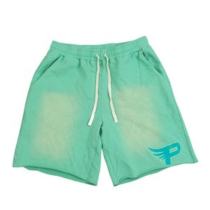 Shorts de survêtement pour homme TOPSHOW, logo brodé personnalisé, 100% coton, tissu éponge français, bord brut déchiré, délavé au soleil, délavé à l'acide - Product Image 1