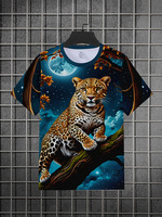 2025 hommes décontracté 100% Polyester T-shirt 180g Anti-boulochage col rond manches courtes coupe régulière motif imprimé 3D