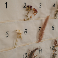 Luxuriöser Weihnachts-Adventskalender aus Naturleinen mit Stickerei, 24 Tage Taschen, Wiederverwendbar, Wandbehang, Weihnachts-Countdown-Dekoration