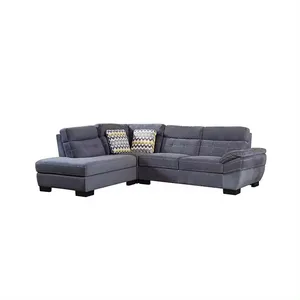 America Living Room Upholstered Furniture L Shape Luxury Leather Sofa Modular Tufted Corner Sofa