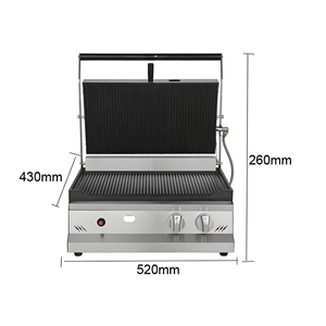 Grill à gaz commercial, plaque de cuisson, presse à panini, machine à griller à rainures, grille à pain grillé au gaz, grill de contact pour hamburger, sandwich - Product Image 4