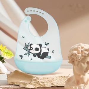 Baberos de Silicona con Lindos Estampados de Animales, Impermeables, Delgados, Ajustables, Libres de BPA, para Bebés y Niños Pequeños - Product Image 1