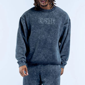 <span class=keywords><strong>Felpa</strong></span> da Uomo Oversize con Logo Personalizzato, Bordi Grezzi e Effetto Vissuto, Pesante con Spalle Scese - Product Image 4