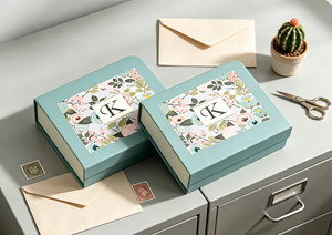 Eco-Friendly High-End Book Shaped Flip <b>Gift</b> <b>Box</b> with Thick Grey Board Four-Color Floral Printing <b>Magnetic</b> Closure - Product Image 2