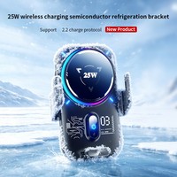Accesorios Inteligentes para Automóviles, Refrigeración por Semiconductor para Rejilla de Ventilación, Lámpara Colorida, Soporte Magnético Fuerte, Cargador Inalámbrico para Automóvil de 25 W, BK62