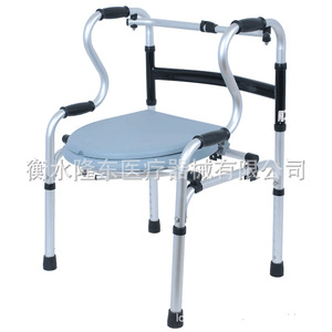 Andador de aluminio Longdong de doble doblete con asiento para inodoro, ayuda para la movilidad de personas mayores - Product Image 3