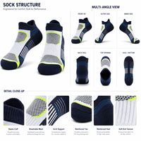 Chaussettes de course unisexe en mélange de laine mérinos à compression, avec soutien de la voûte plantaire, récupération, évacuation de l'humidité, pour marathon, hautement personnalisables