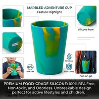 Tasses de voyage réutilisables en silicone souple multicolores sans BPA de 9,5 oz - Lavables au lave-vaisselle et compatibles micro-ondes pour le camping et la maison