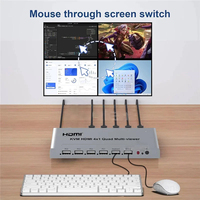 Xput 4x1 4K HD KVM Multiviewer, séparateur d'écran quadruple 4-en-1 avec fonction audio, accessoire audio-vidéo professionnel