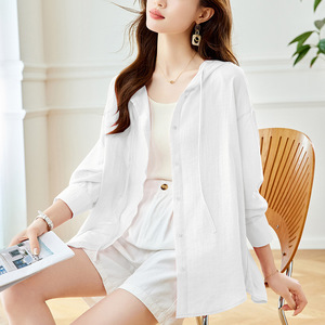 <span class=keywords><strong>Haut</strong></span> ample à capuche et manches longues style décontracté, anti-UV, pour femme, nouvelle collection printemps 2026 - Product Image 4