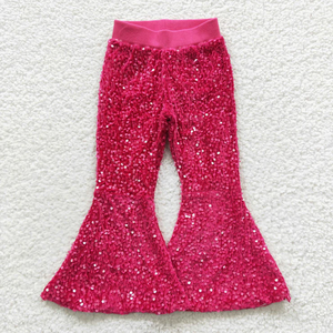 Wholesale Kids Fashionable Boutique Long <b>Pants</b> Toddler Girl Casual Comfortable Children <b>Sequin</b> Flare <b>Pants</b> Clothes - Product Image 4