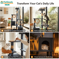 Torre para Gatos XL de Múltiples Niveles, con Plataforma Superior Grande, Cápsula Espacial, Postes de Sisal para Rascar, Certificación CE EN71