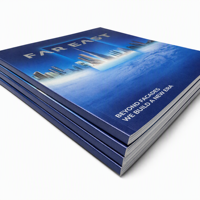 Impression de brochures d'entreprise personnalisées, livrets marketing, papier couché, reliure cousue, finition vernie pour campagne de marque
