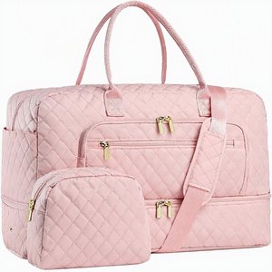 Bolsa de Viaje Deportiva Grande para Mujer, con Compartimento para Zapatos, Bolsillo Impermeable para Artículos de Aseo, Material de Poliéster, MOQ Bajo - Product Image 1