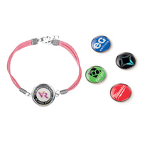 Bracelet personnalisé de charme de bijoux de dôme d'époxy en métal de logo personnalisé