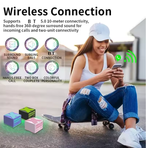 Đèn LED nhiều màu sắc Loa <span class=keywords><strong>Bluetooth</strong></span> mini Máy nghe nhạc không dây di động có đầu vào thẻ TF USB cho văn phòng tại nhà và bữa tiệc - Product Image 4