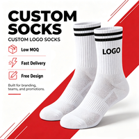 Chaussettes de sport respirantes et rembourrées en coton pour hommes, course à pied, entraînement, gym, séchage rapide, évacuation de l'humidité, chaussettes personnalisées