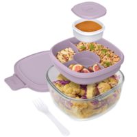 Boîte à lunch en verre multi-compartiments, couvercle hermétique anti-fuite, compatible micro-ondes, design pour une conservation fraîche et une organisation optimale des aliments