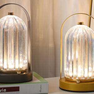 Lampe de table LED en métal et cristal, rechargeable, à intensité variable, avec commande tactile, pour décoration de chevet, bureau, camping, fêtes, cadeau - Product Image 4
