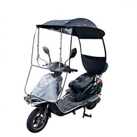 Auvent pliant manuel pour vélo électrique, moto et tricycle, protection solaire et pluie, revêtement noir