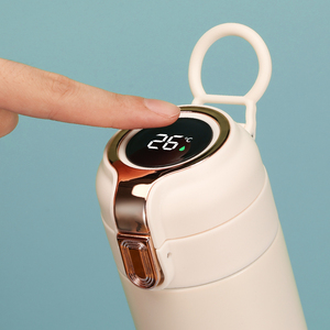 Nhiều màu 400ml văn phòng di động drinkware LED hiển thị nhiệt độ cách nhiệt chai nước nóng với xử lý - Product Image 5