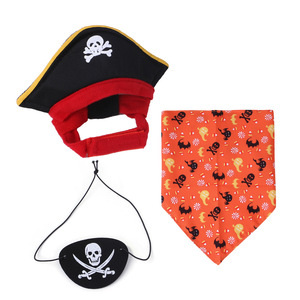 Disfraz de pirata caribeño con estampado de esqueleto, sombrero, disfraz de pirata, decoraciones para Cosplay, gato, perro, conjunto de Bandana - Product Image 6