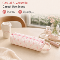 Nouvelle Pochette de Rangement en Polyester à Motifs Floraux pour Sèche-Cheveux, Fer à Boucler et Lisseur, Capacité Moyenne, Organisateur de Voyage, Résistante à l'Eau