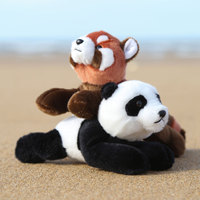 Panda en position couchée pour peluche, rembourrage en coton PP, 31cm-50cm, poupée pour machine à griffes, poupée en tissu, vente en gros