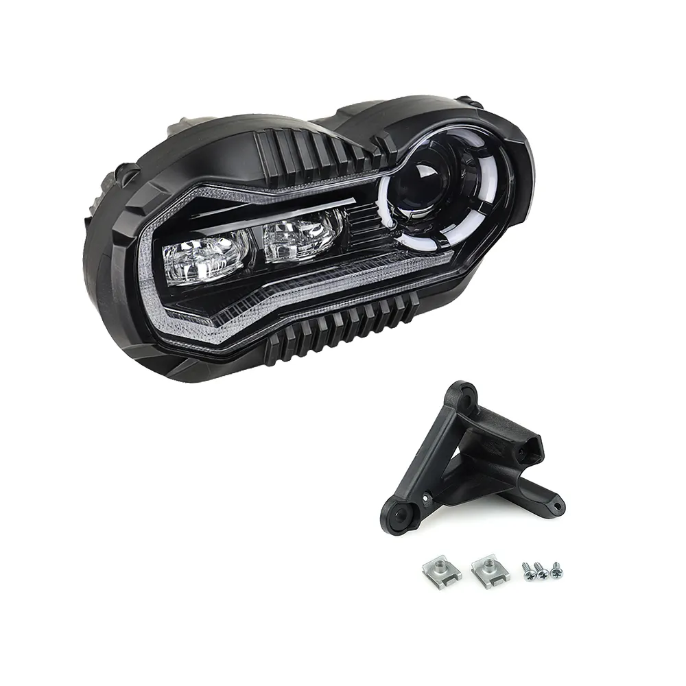 Conjunto de faro LED DRL para motocicleta, haz alto y bajo, para BMW R1200GS 2008 2009 2010 2011 ADVENTURE 2005-2013, Color negro