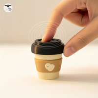 Nouveau porte-clés mini tasse à café imprimé en 3D, bouton de décompression, pendentif de sac, jouet de décompression pour sac à dos