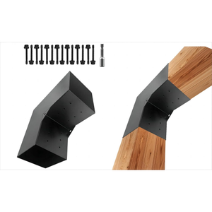 Support de pergola en L 4x4 pouces, support de menuiserie à 2 voies pour structures en bois intérieures et extérieures - Product Image 1