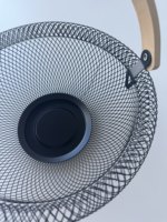 Panier de rangement circulaire multifonction moderne en fer avec poignée en bois pour la cuisine - Rangement alimentaire portable