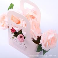 Boîtes portables personnalisées pour fleurs de Kraft Boîtes en papier recyclable Sac d'emballage de fleurs pour plantes Bouquets de fleurs fraîches