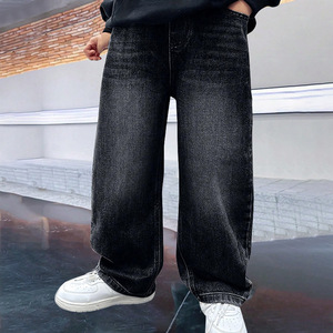 Vêtements pour garçons de 4 à 15 ans, vente en gros, printemps automne, jeans amples à jambes droites, jeans décontractés pour adolescents, pantalons en denim pour enfants - Product Image 2
