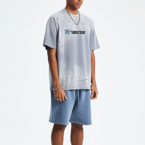 Camiseta de Verano Personalizada de Algodón Lavado al Ácido, Cuello Redondo, Manga Corta, Ropa Urbana para Hombre, Fabricante de Camisetas - Product Image 1