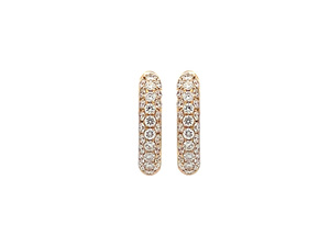 Pendientes de Aro con Diamantes Completos en Oro de 18K, Oro Rosa y Oro Blanco, Joyería de Lujo, Hipoalergénicos, Accesorios para Mujer - Product Image 5