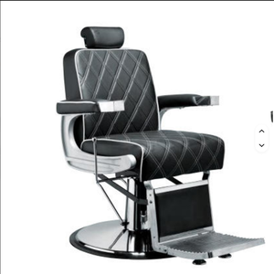Sillón de Barbería Moderno de Cuero Sintético, Altura Ajustable, Rotación de 360 Grados, Mueble de Salón Comercial Resistente para Corte de Cabello - Product Image 1